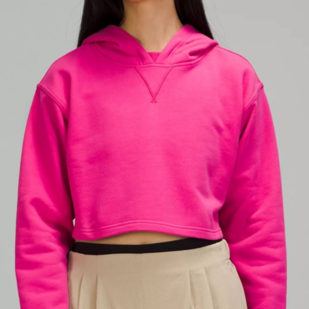 Lululemon All Yours Cropped Hoodie Pink size 20